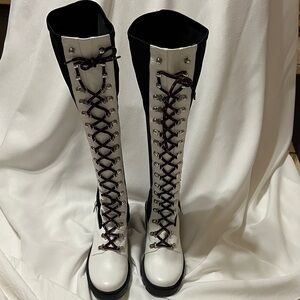 Free People Silent D Elegant Two-Tone Lace-Up Women's Boots